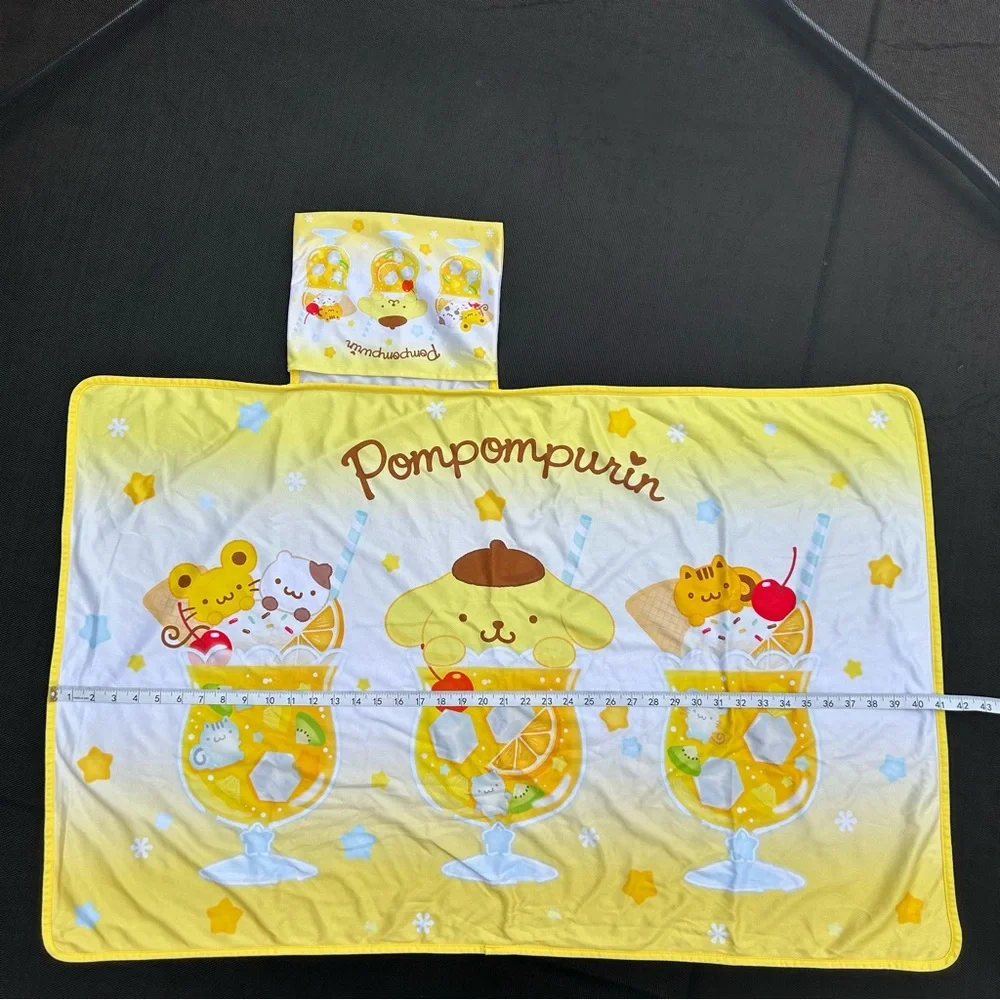 Pompompurin Lap Blanket Soda Float Series Kawaii Sanrio Character Summer Blanket